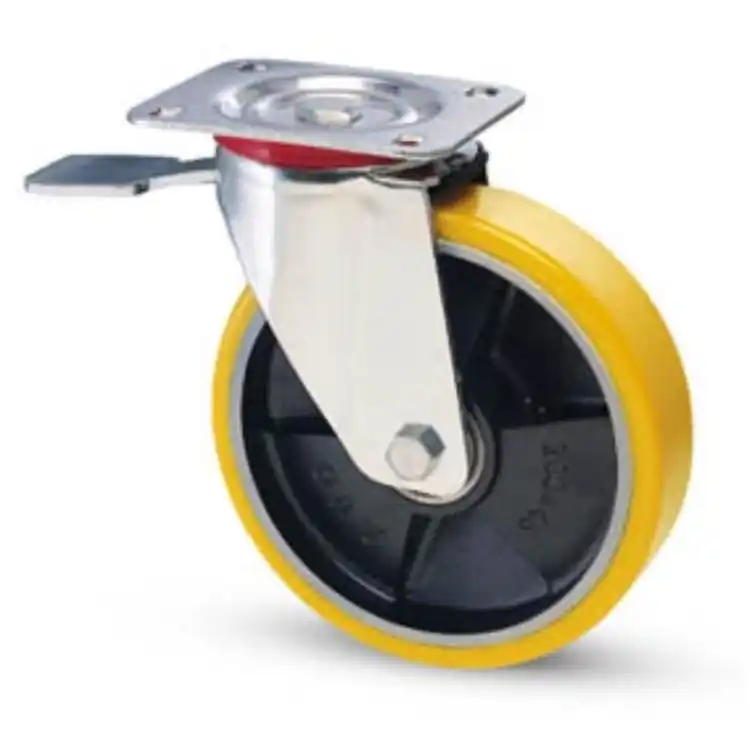 Snelle Levering Ruota girevole Avolan 24 AVO Valsecchi per industria, con freno, piastra, dimensioni 150x30 mm, altezza 181 mm, nucleo in Ghisa