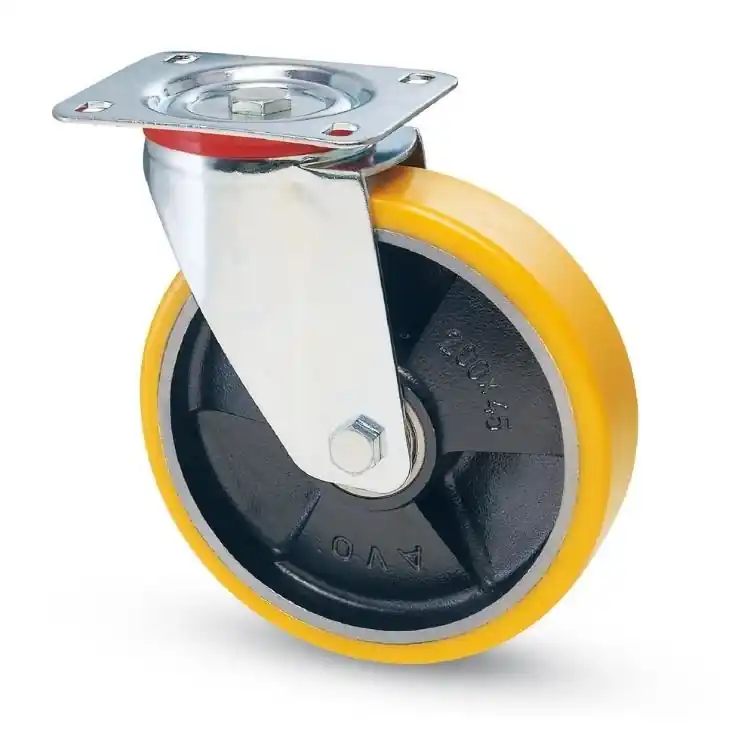 Ruota girevole Avolan 22 AVO Valsecchi per industria, con piastra, dimensioni 175x35 mm, altezza 208 mm, nucleo in Ghisa Goedkoop