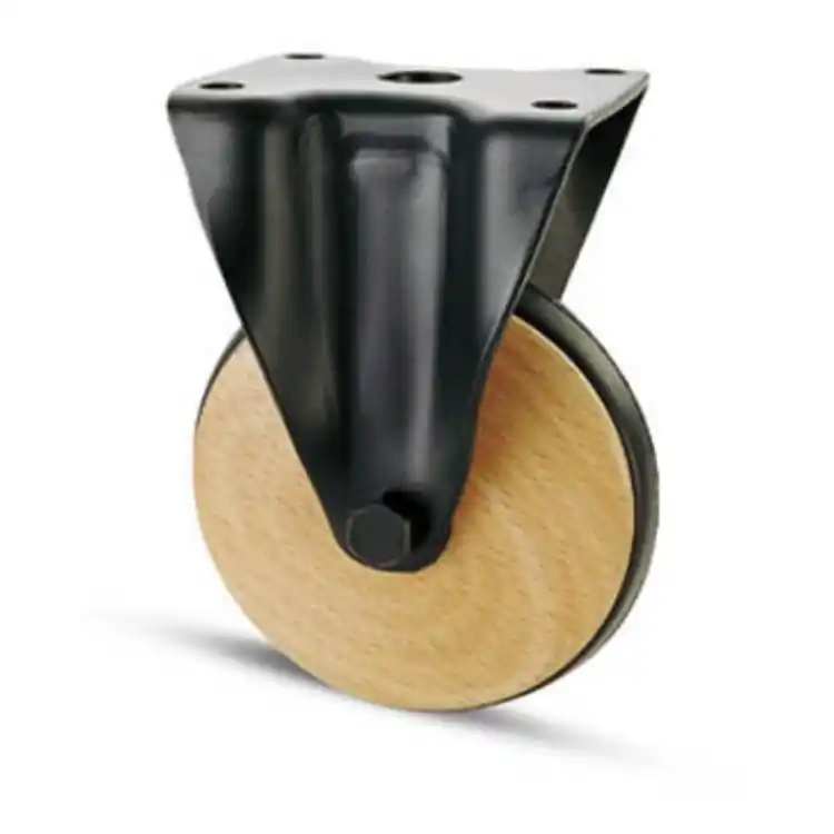 Ruota fissa Elfo 155LGH AVO Valsecchi per mobile, con piastra, diametro 80 mm, altezza 95 mm, in Legno, finitura Nero Nu Kopen
