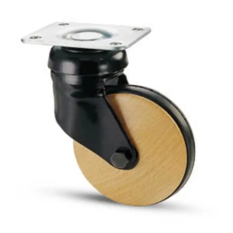 Tijdelijk Beschikbaar Ruota girevole Elfo 157LG AVO Valsecchi per mobile, con piastra, diametro 80 mm, altezza 95 mm, in Legno, finitura Nero