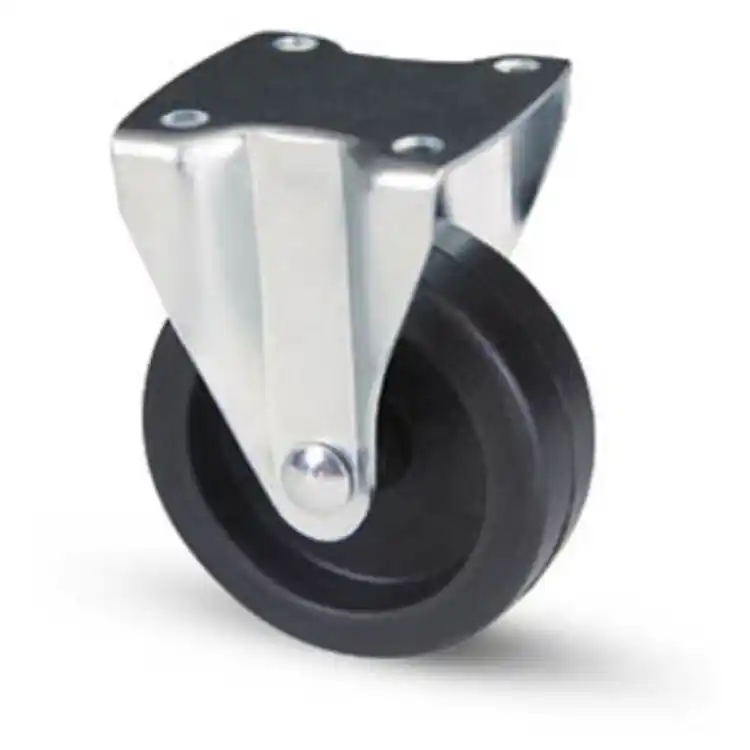 Veilige Betaling Ruota fissa 220H AVO Valsecchi per mobile, con piastra, diametro 40 mm, altezza 56 mm, finitura Zinco Cromato, gomma Grigia