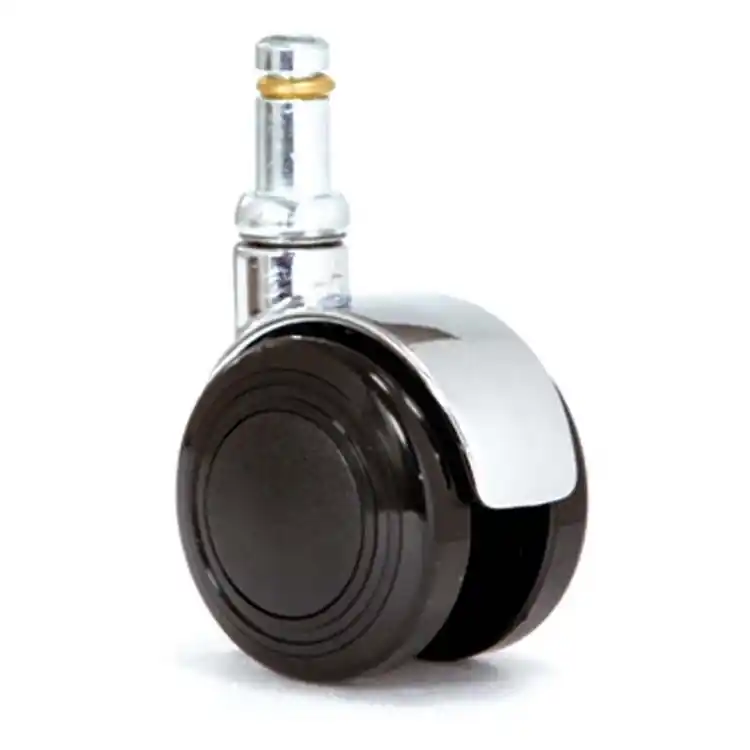 Ruota girevole 171N AVO Valsecchi per mobile, con perno a innesto, diametro 50 mm, altezza 68 mm, finitura Cromata, gomma Nera Tijdelijk Beschikbaar
