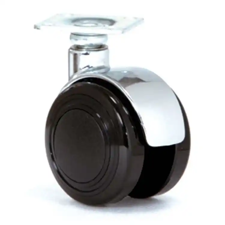 Laatste Versie Ruota girevole 171 AVO Valsecchi per mobile, con piastra, diametro 50 mm, altezza 71 mm, finitura Cromata, gomma Nera