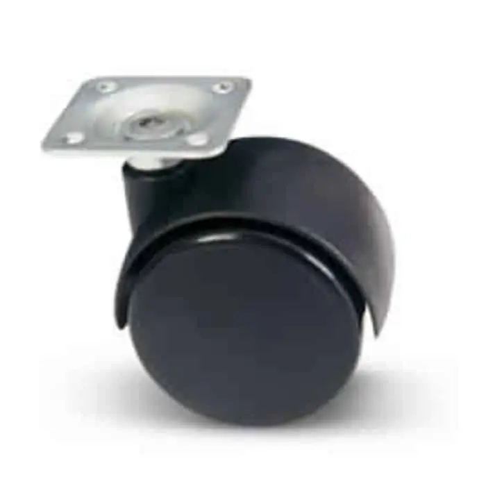 Ruota girevole AVO Valsecchi 164 su piastra, materiale termoplastica nera, diametro 30 mm, altezza 43 mm Rechtstreeks Van De Fabrikant