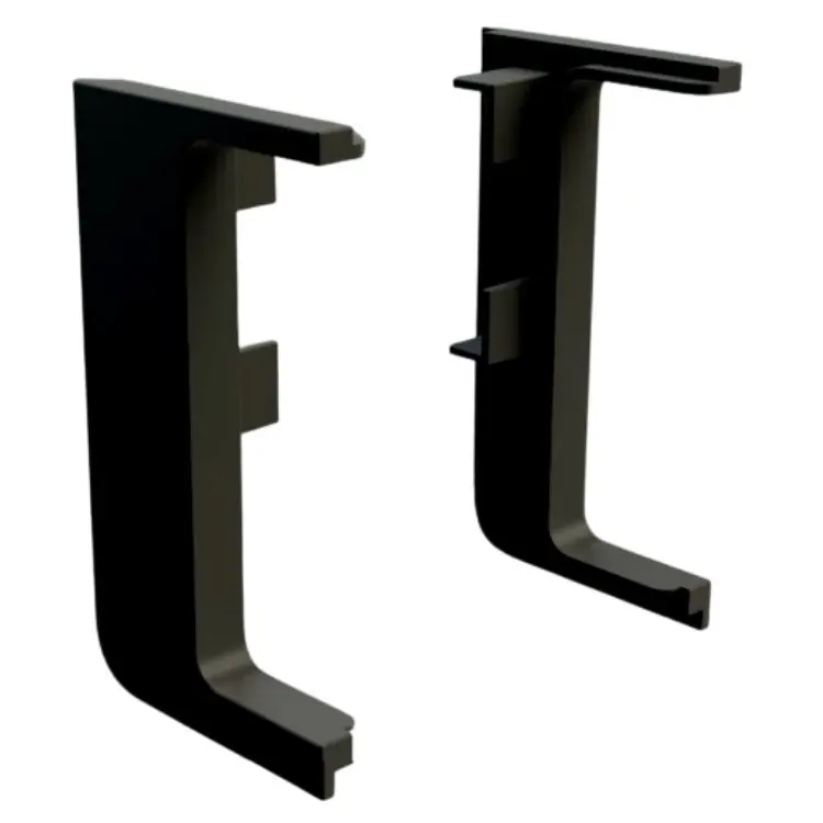 Set tappi terminali 81/G38.AT2 Volpato per profilo gola G38, montaggio esterno, materiale plastica, finitura Nero Meest Verkocht