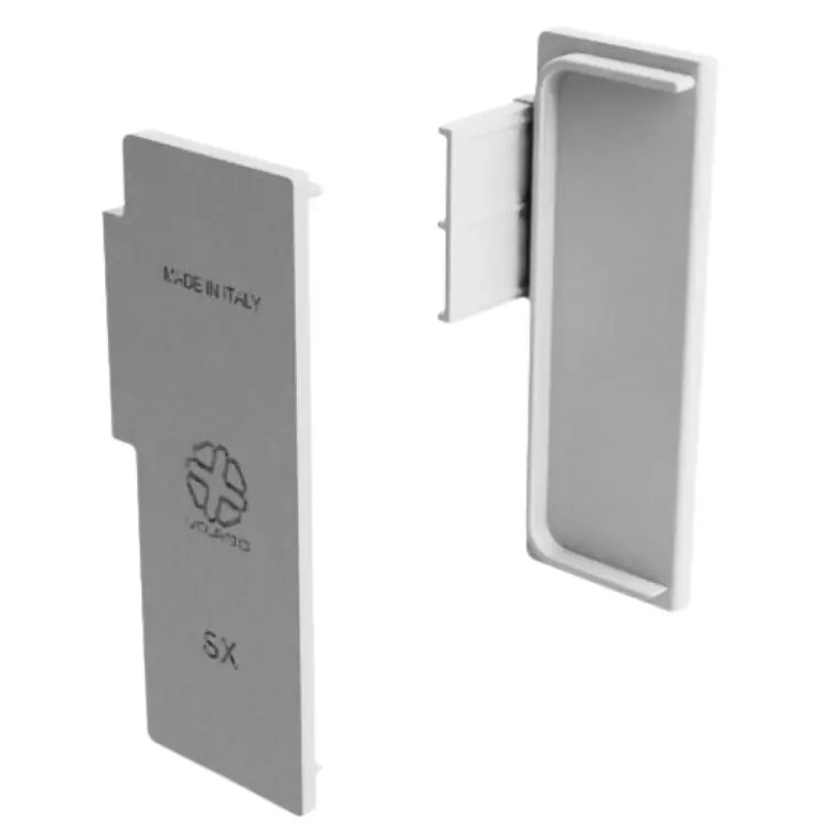 Set tappi terminali 81/G38.AT3 Volpato per profilo gola G38, montaggio interno, materiale plastica, finitura Bianco Tijdelijk Beschikbaar