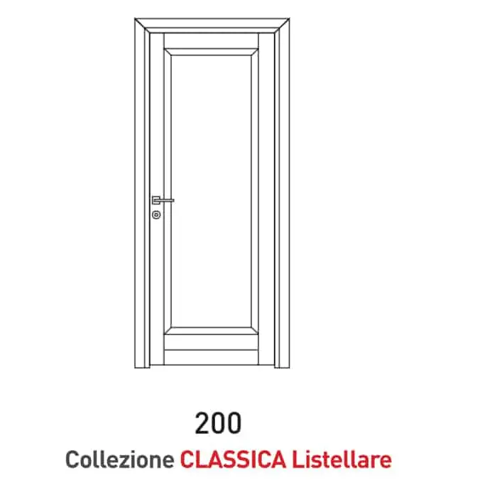 Porta a battente Viemme Porte serie Classica Listellare modello 200, pannello liscio non reversibile Aanbieding
