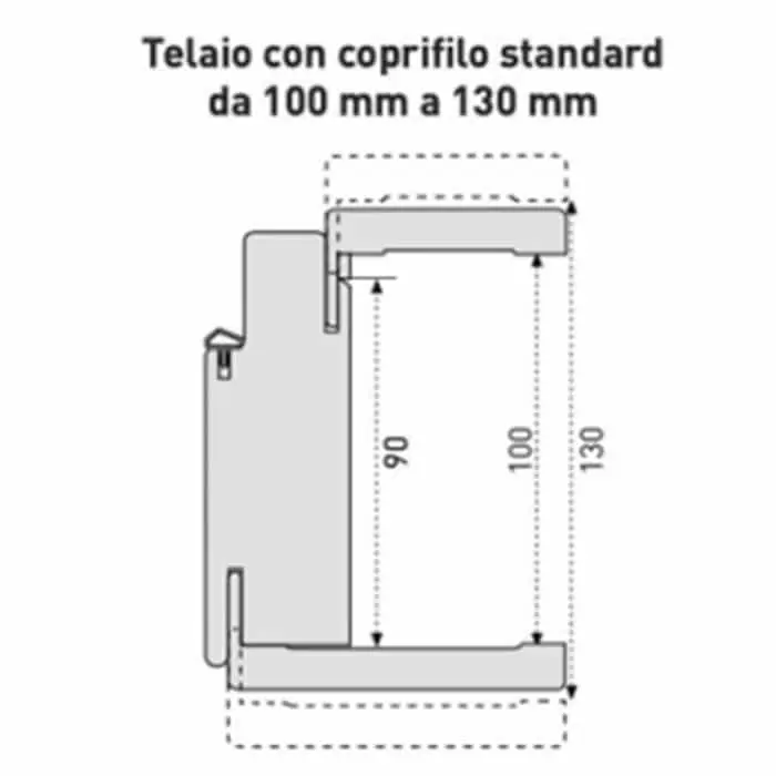 Coppia montanti Sandwich Quadra IDoor, mano destra, dimensione 2000x100 mm, finitura Tanganika Tinto Exclusieve Aanbieding