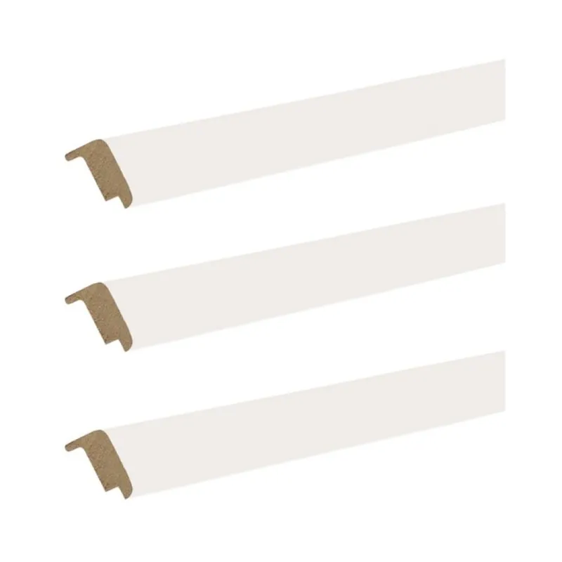 Kit angolari Quadra Idoor per pannello porta blindata, asta da 2250, confezione da 3 pz, multistrato finitura Bianco Liscio Laatste Kans