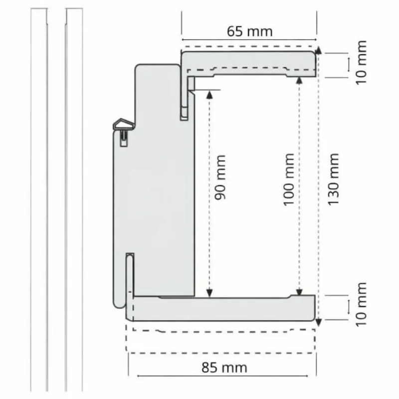 Coppia montanti Sandwich Sofi Door Xe, mano destra, dimensione 2100x100x mm, raggio 3 mm, finitura Bianco Matrix Actieprijs