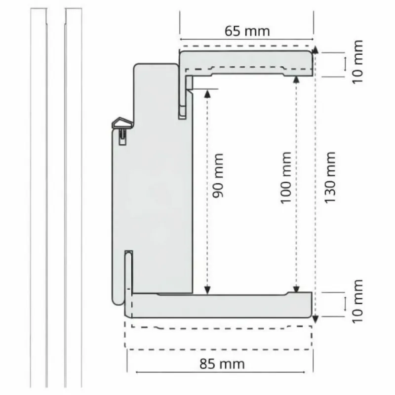 Superprijs Coppia montanti Sandwich Sofi Door Xe, mano sinistra, dimensione 2100x100 mm, raggio 3 mm, finitura Bianco Opaco