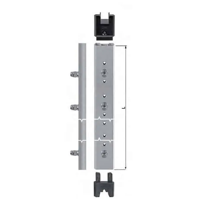 Premium Kit Profilo di chiusura Alzante XC AGB, per ante coassiali, lunghezza 1125 mm, anta 810-1200 mm, colore alluminio argento