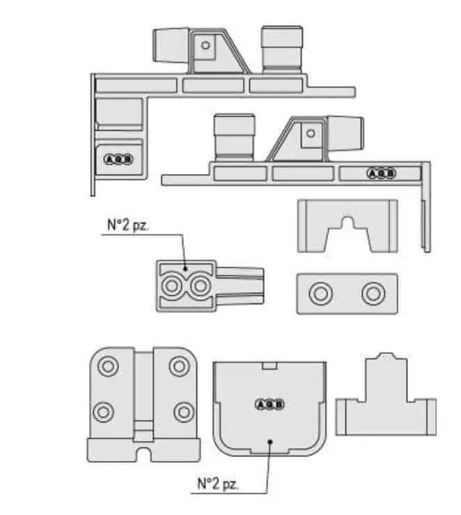 Kit tappi e pattini Imago AGB per guida superiore ad incasso, dimensioni 22x22 mm, finitura Nero Direct Verzonden