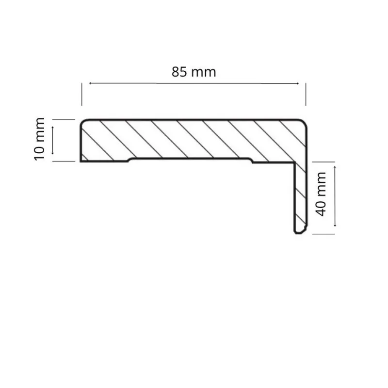 Premium Asta coprifilo piatto Quadra Idoor per telaio porta, dimensione 85x10x2250, aletta da 40 mm, confezione da 6 pz, Mdf finitura Noce Nazionale Liscio
