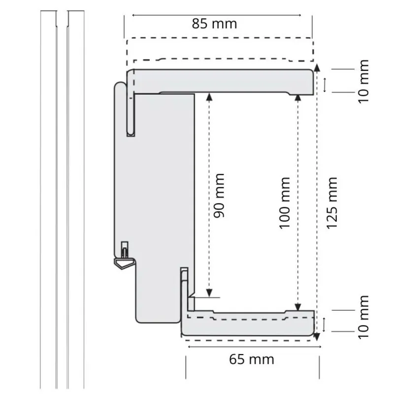 Voordeelprijs Coppia montante modello Quadra Idoor per porta Sinistra, dimensione 100x2100, coprifilo da 10 mm, listellare finitura Noce Nazionale Liscio