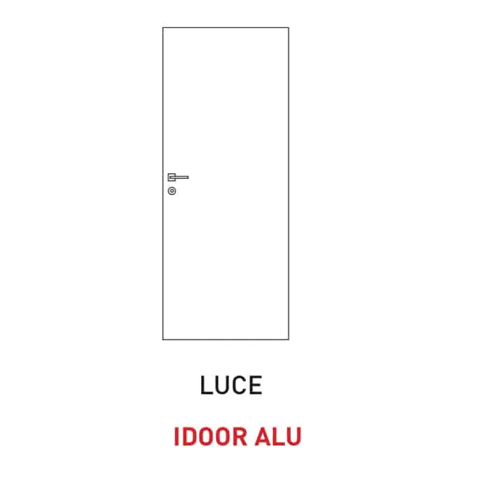 Anta a battente senza telaio Viemme Porte serie Idoor ALU modello LUCE, finitura a scelta Superprijs