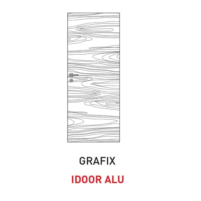 Anta a battente senza telaio Viemme Porte serie Idoor ALU modello GRAFIX, finitura a scelta Veilige Betaling