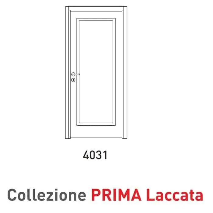 Porta a battente Viemme Porte serie Prima Laccata modello 4031, pannello laccato inciso Aanbieding