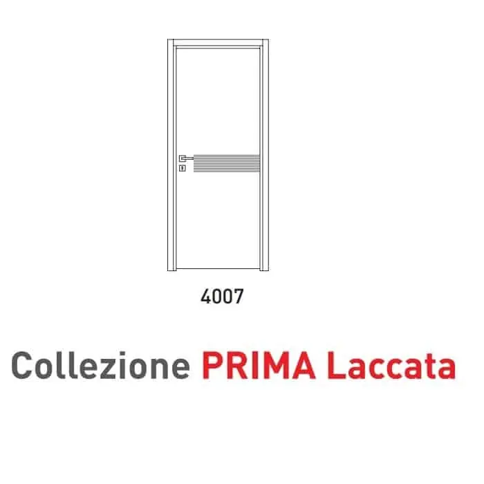 Weekendaanbieding Porta a battente Viemme Porte serie Prima Laccata 4007, pannello liscio con 7 incisioni orizzontali