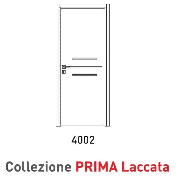 Superprijs Porta a battente Viemme Porte serie Prima Laccata 4002, pannello liscio con 3 incisioni orizzontali centrali