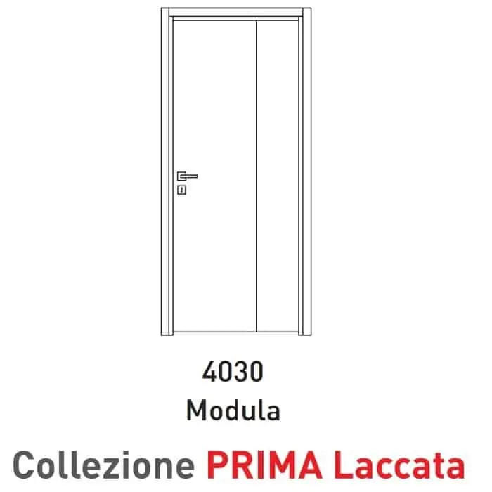 Speciale Aanbieding Porta a battente pieghevole Viemme Porte serie Prima Laccata modello 4030 Modula, pannello liscio formato da due ante asimmetriche