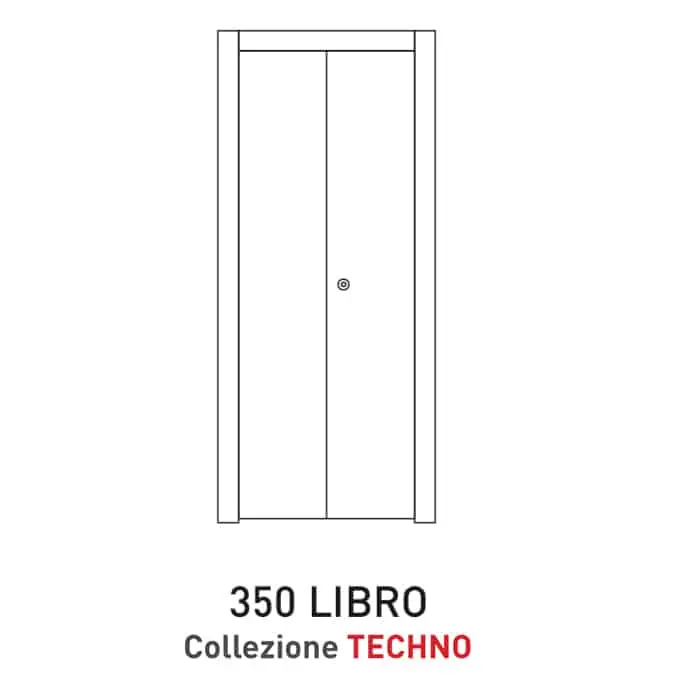 Nu Kopen Porta a battente pieghevole Viemme Porte serie Techno modello 350 Libro, pannello liscio formato da due ante simmetriche