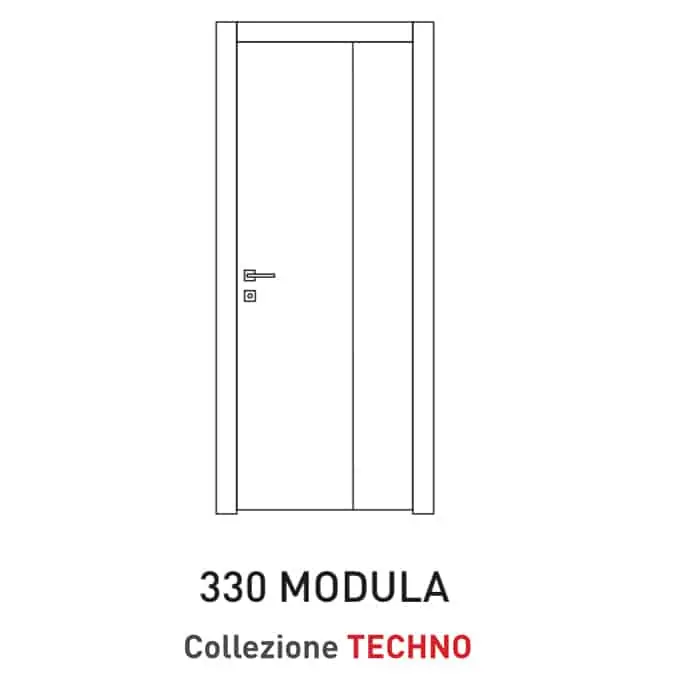 Nu Kopen Porta a battente pieghevole Viemme Porte serie Techno modello 330 Modula, pannello liscio formato da due ante asimmetriche