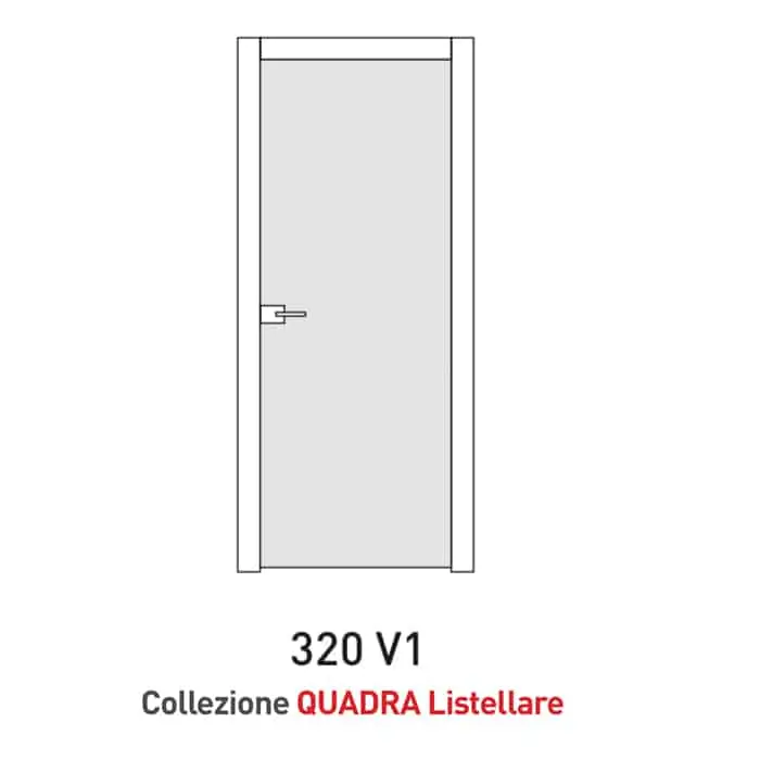Aanbieding Porta a battente Viemme Porte serie Quadra modello 320 V1, pannello liscio con opzione Vetro Satinato Bianco