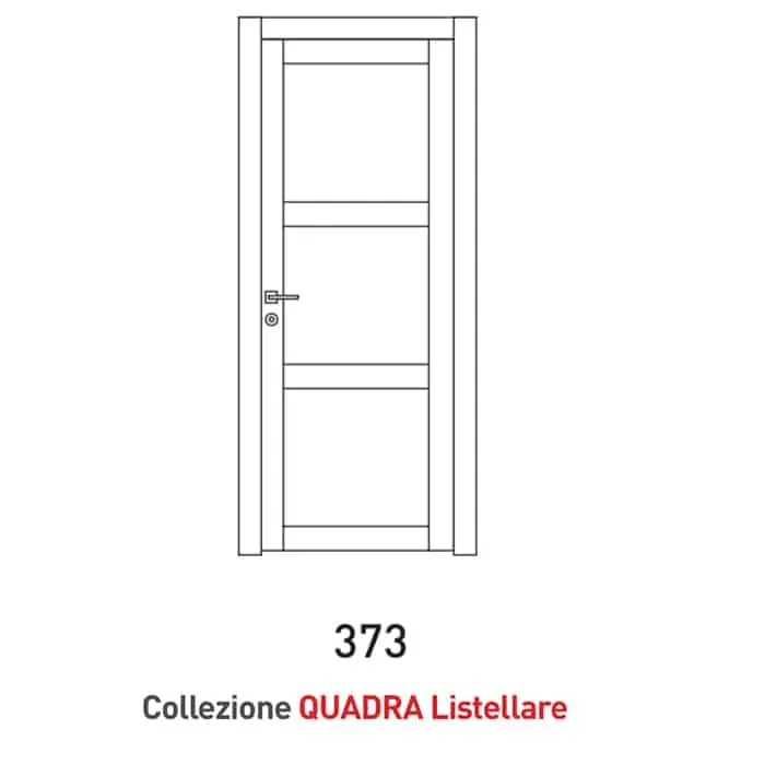 Meest Verkocht Porta a battente Viemme Porte serie Quadra Listellare 373, porta listellare con tre pannelli simmetrici e due traversi