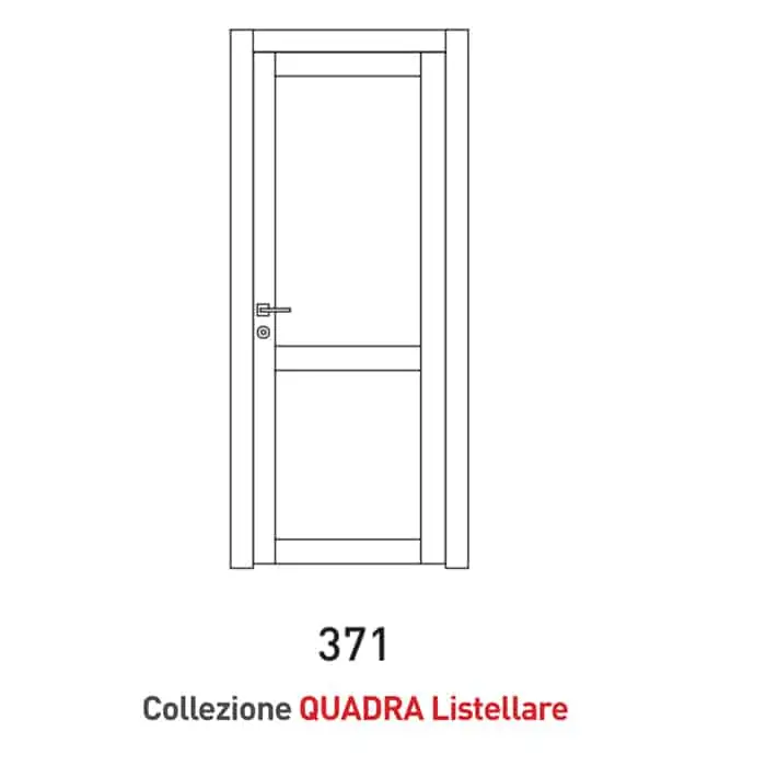 Gereduceerde Prijs Porta a battente Viemme Porte serie Quadra Listellare 371, porta listellare con due pannelli asimmetrici e un traverso