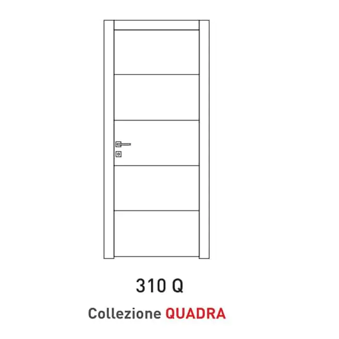 Alleen Vandaag Porta a battente Viemme Porte serie Quadra 310 Q, pannello liscio con 4 inserti metallici orizzontali