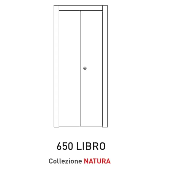 Porta a battente pieghevole Viemme Porte serie Natura modello 650 Libro, pannello liscio formato da due ante simmetriche Dagaanbieding
