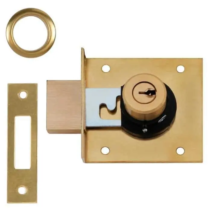 Serratura intaglio 1101 Viro per mobile, con mostrina e contropiastra, entrata 25 mm, cilindro 20x22 mm Ottonato Laatste Kans