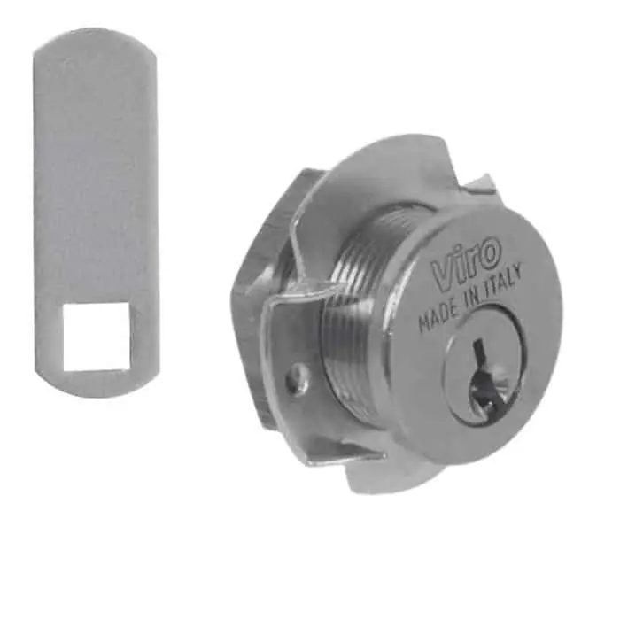 Cilindro universale 1053.90.9 Viro per mobile, barilotto decentrato, lunghezza 21 mm, finitura Ottone Nichelato Merkproduct