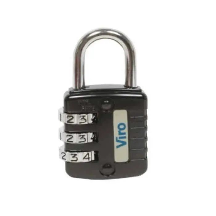 Superprijs Lucchetto a combinazione variabile 405.7.47 Viro, per valigia, dimensioni 20x32 mm, nero cromato