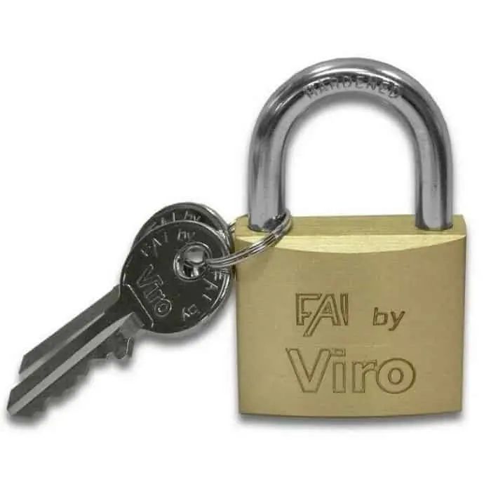 Lucchetto rettangolari 551 Fai by Viro, arco standard, dimensioni 20x20x10 mm, diametro arco 3,5 mm Exclusieve Aanbieding