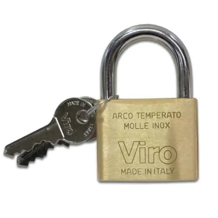 Direct Beschikbaar Lucchetto rettangolare 299 Viro, arco standard, dimensioni 25x25x12 mm, diametro arco 4 mm
