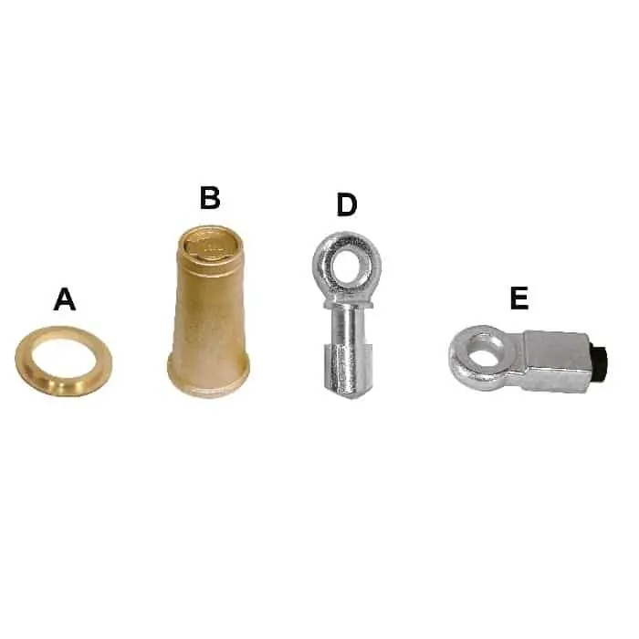 Campana di bloccaggio con tappo, 2 anelli e ghiera 694 Viro per lucchetto serranda, diametro anelli 15 mm Lage Prijs