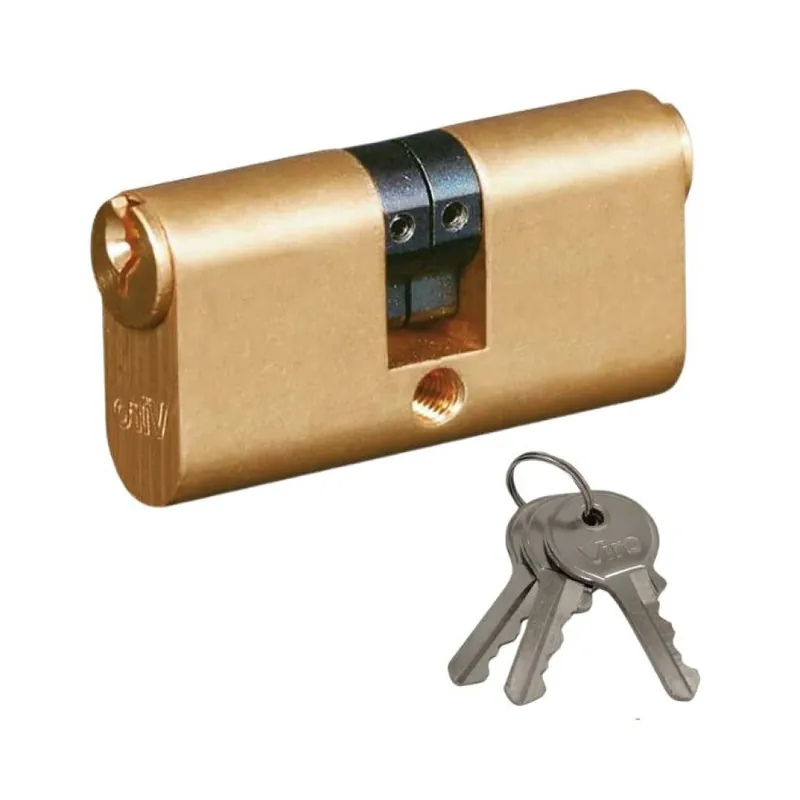 Cilindro ovale ottone VIRO ® 3 perni larghezza 41,4 mm altezza 20,7 mm base 20,7 mm 3 chiavi nichelate Populair