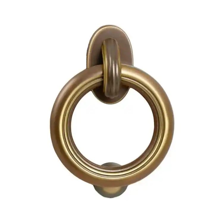 Dagaanbieding Battente ad anello L17 Valli per porta d‘ingresso, diametro 120 mm, altezza 163 mm, Ottone finitura Anticato