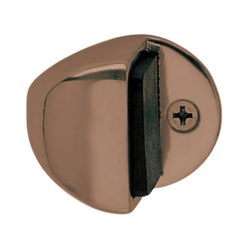 Fermaporta L190 Valli Valli a pavimento per interni, dimensione 34x24 mm. gommino nero, Ottone finitura Brunito Veilige Betaling