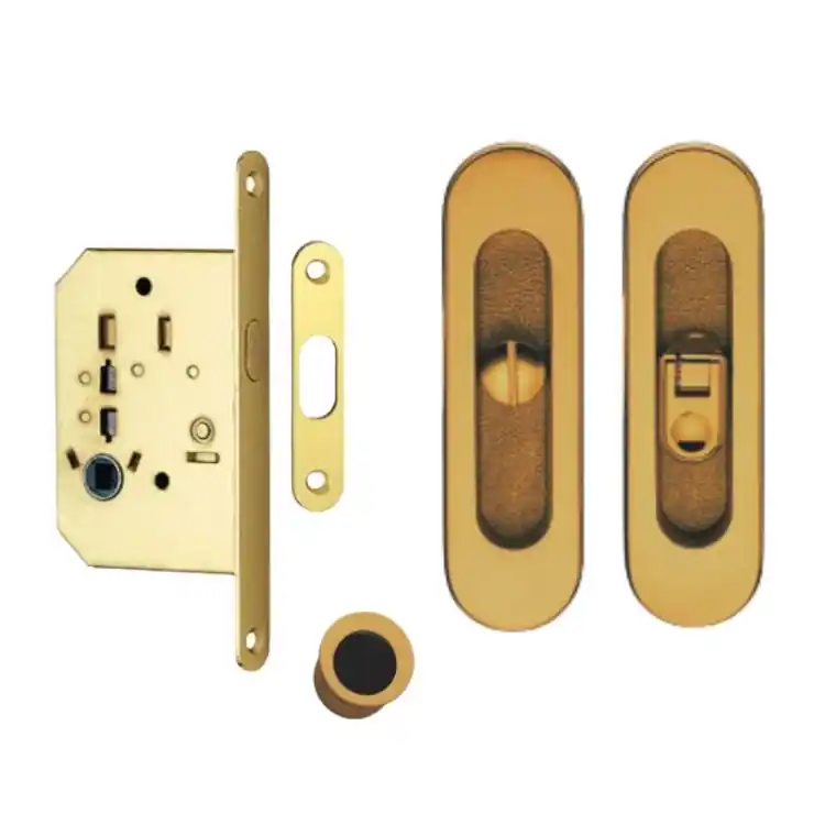 Bestseller Kit serratura ovale K1204 Valli & Valli per porta scorrevole, chiavistello e bottone con serratura 50 mm, finitura Ottone Anticato