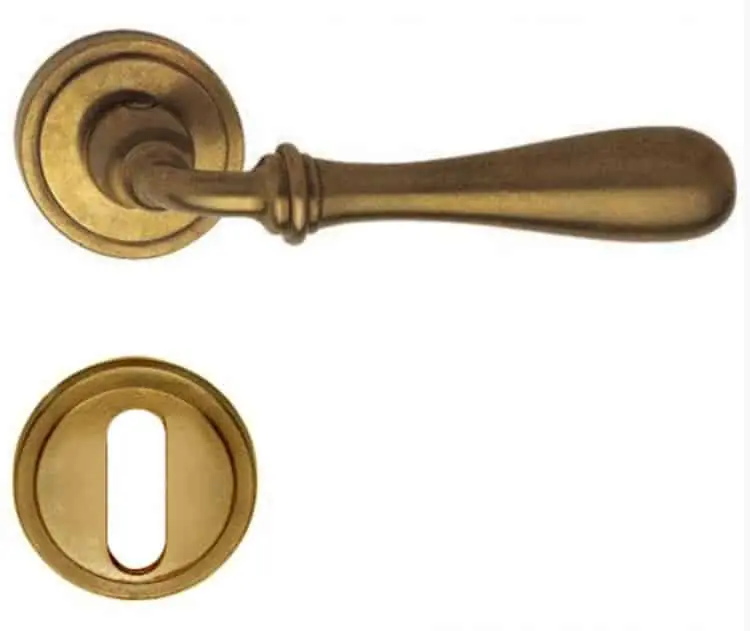 Gecertificeerd Valli & Valli serie H 1004 Antares Maniglia per porta interna rosetta bocchetta normale Ottone Naturale