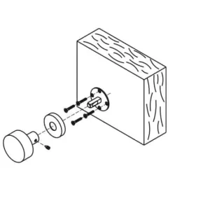 Weekendaanbieding Fissaggio per pomolo singolo Valli e Valli, su rosetta diametro 50 mm, per porte con quadro solidale e viti a legno