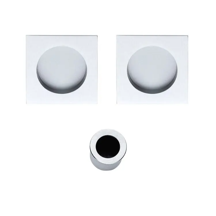 Maniglia quadra K1232 Bess Valli per porta scorrevole, foro cieco, dimensione 65x65 mm, Ottone finitura Cromato Shop Nu