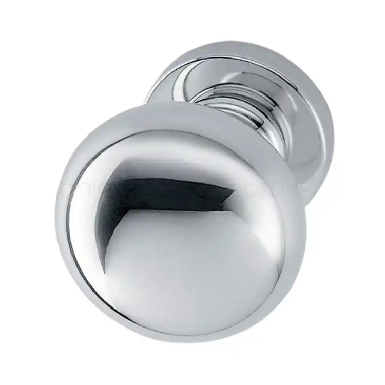Pomolo K1155R8Y Valli per porta ingresso, rosetta e bocchetta tonda, foro Yale, impugnatura diametro 55 mm, Alluminio finitura Cromato Koop Vandaag