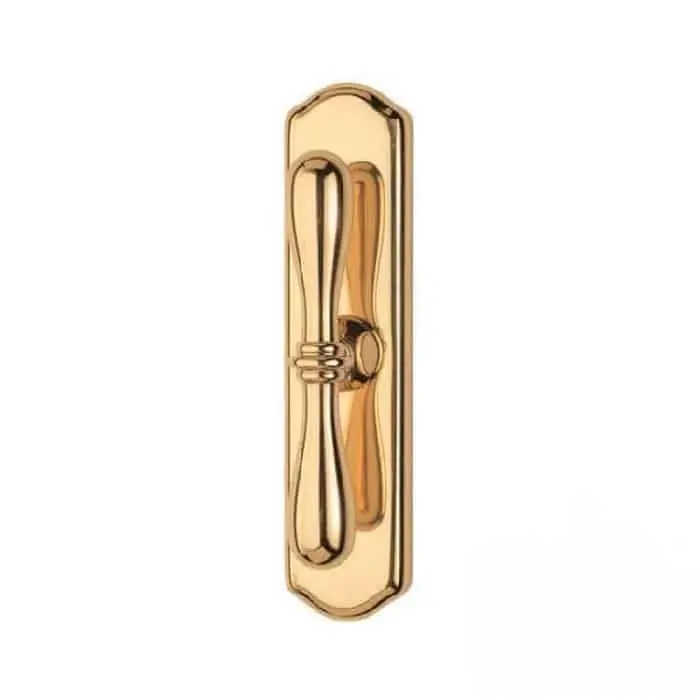 Finale Uitverkoop Valli & Valli serie h1004F Antares maniglia per finestra cremonese, larghezza 36 mm, altezza 153 mm, in ottone, finitura Oro Lucido