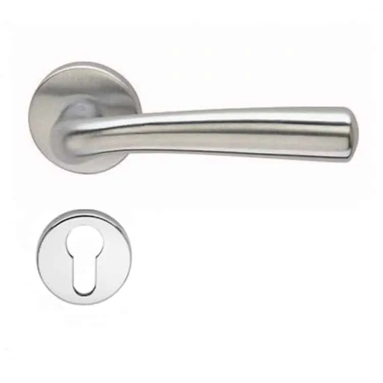 Laatste Versie Valli & Valli serie H 195 Orchidea Maniglia per porta interna rosetta bocchetta foro yale Cromo satinato