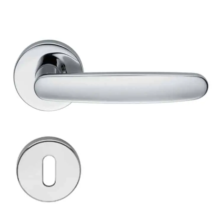 Maniglia per porta Valli e Valli H 1043 serie Alcina, con rosetta e bocchetta tonda, foro Normale, finitura Cromo/Cromosat Seizoensaanbieding
