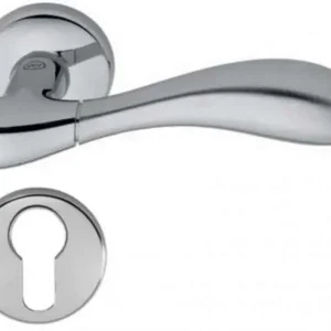 Valli & Valli serie H 1003 Croco Maniglia per porta interna rosetta bocchetta tonda foro per cilindro Cromo/Cromo satinato Bestel Nu
